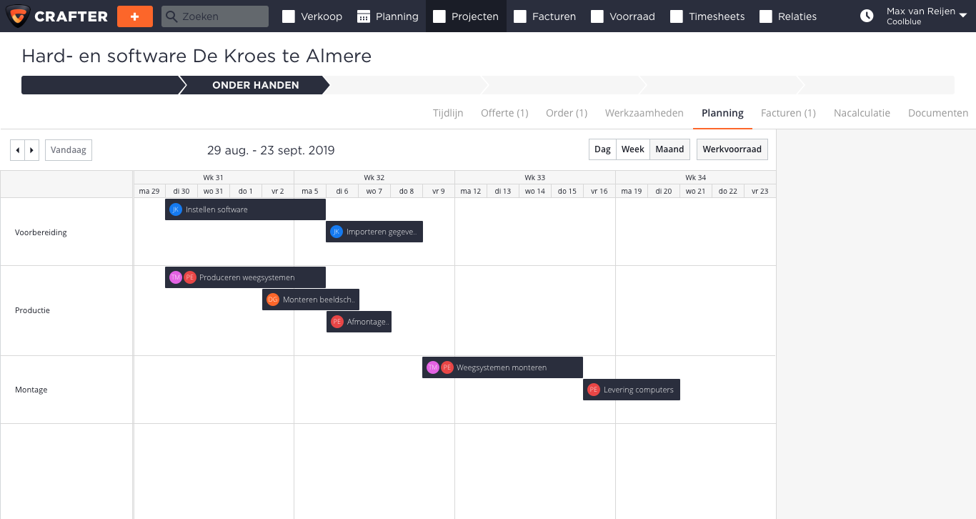 projectplan nieuwe website