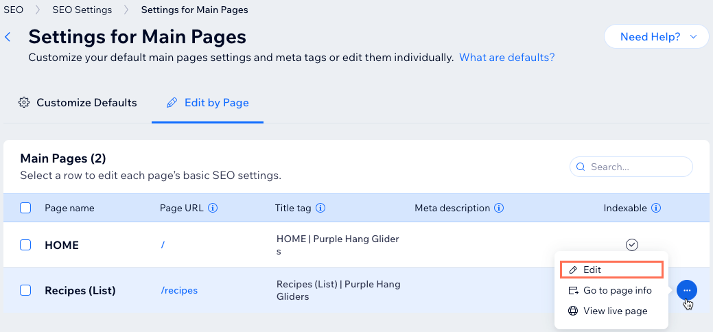 seo instellen