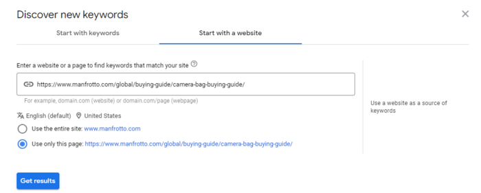 trefwoorden voor website